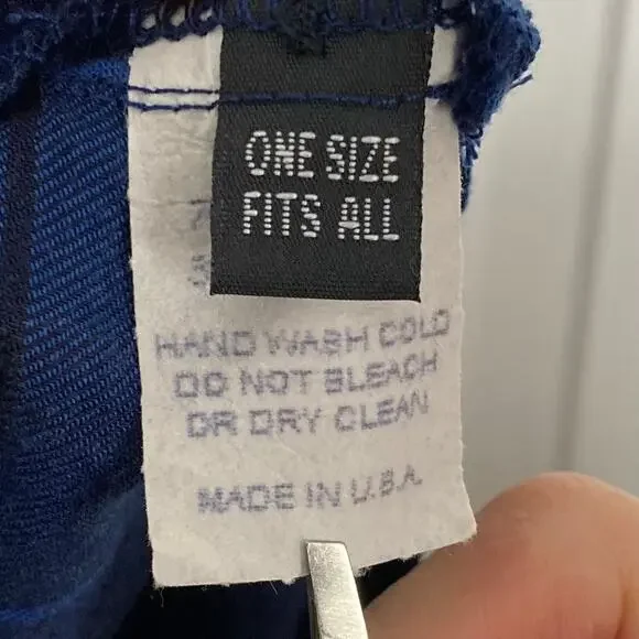 NWOT BLANQUE Top Shirt Tunic One-Size Blue Plaid Button-Up Long-Sleeve Slit-Side